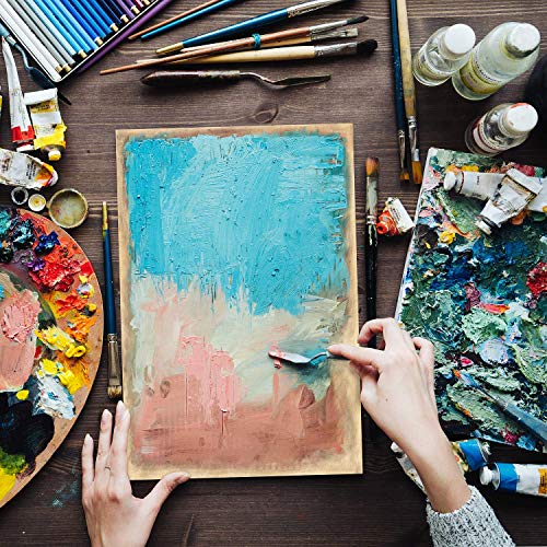 Arteza Wooden Canvas Board, 8x10 Inch, Pack of 5, Birch Wood, Cradled Artist Wood Panels for Painting, Encaustic Art, Wood Burning, Pouring, Use with ARTEZA