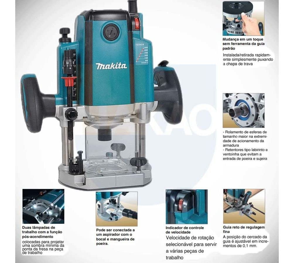 Makita RP2301FC 3-1/4 HP* Plunge Router, with Variable Speed Makita