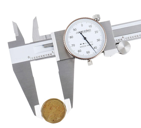Accusize Industrial Tools 0-12 inch by 0.001 inch Precision Dial Caliper, Stainless Steel, in Fitted Box, P920-S212 Accusize Industrial Tools
