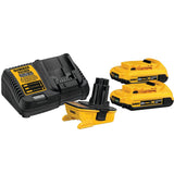 DEWALT 20V MAX Battery Adapter Kit, 18V to 20V, 2 Batteries and Charger Included (DCA2203C) DEWALT