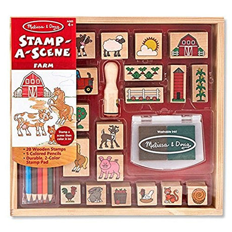 Melissa & Doug 18592 Stamp A Scene Farm, Arts and Crafts, Stamp Sets and Stencils, 4+, Gift for Boy or Girl, Multicolor, One Size Melissa & Doug