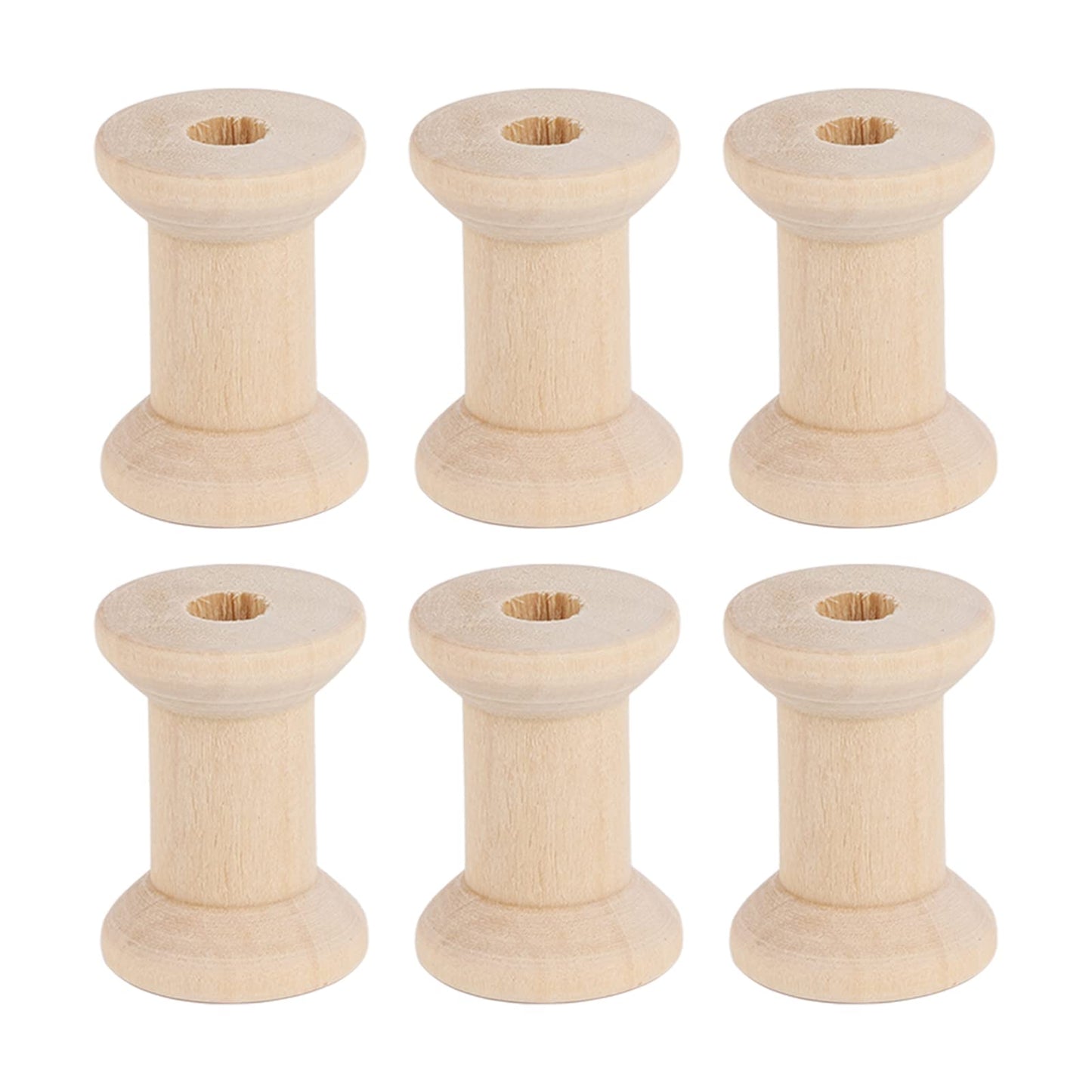 50PCS Hourglass Wooden Spools, Wooden Spools for Crafts, Unfinished Empty Thread Spool, Wooden Ribbon Spools Empty Wooden Thread Spools for Arts and - WoodArtSupply