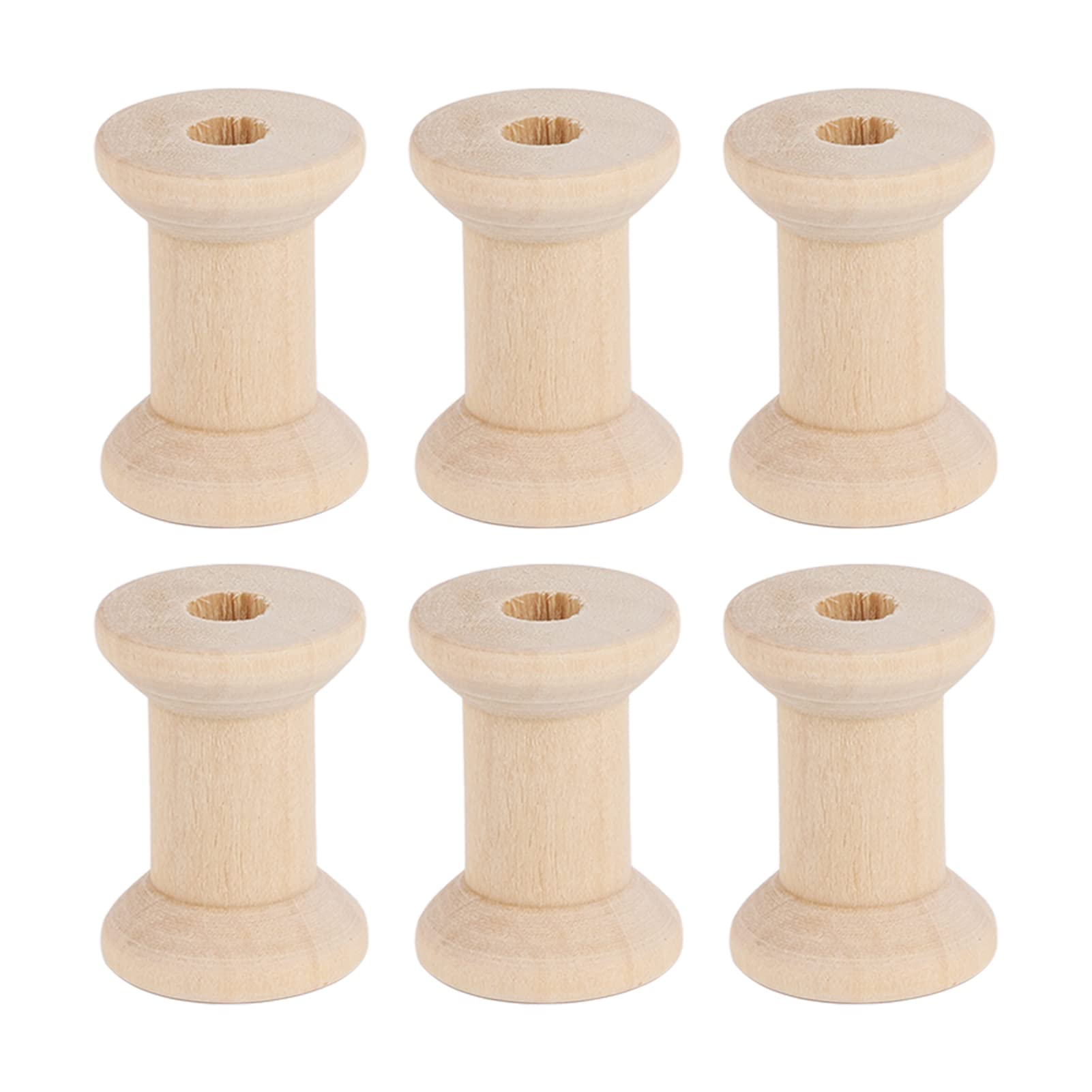 50PCS Hourglass Wooden Spools, Wooden Spools for Crafts, Unfinished Empty Thread Spool, Wooden Ribbon Spools Empty Wooden Thread Spools for Arts and - WoodArtSupply