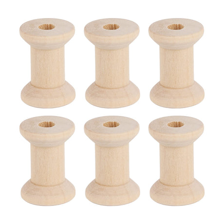 50PCS Hourglass Wooden Spools, Wooden Spools for Crafts, Unfinished Empty Thread Spool, Wooden Ribbon Spools Empty Wooden Thread Spools for Arts and HERCHR