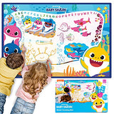 Horizon Group USA Baby Shark Water Drawing Mat, Includes Reusable 40-Inch Water Drawing Mat, Refillable Water Brush & Pens, Stencils, Mess-Free Water Horizon Group USA