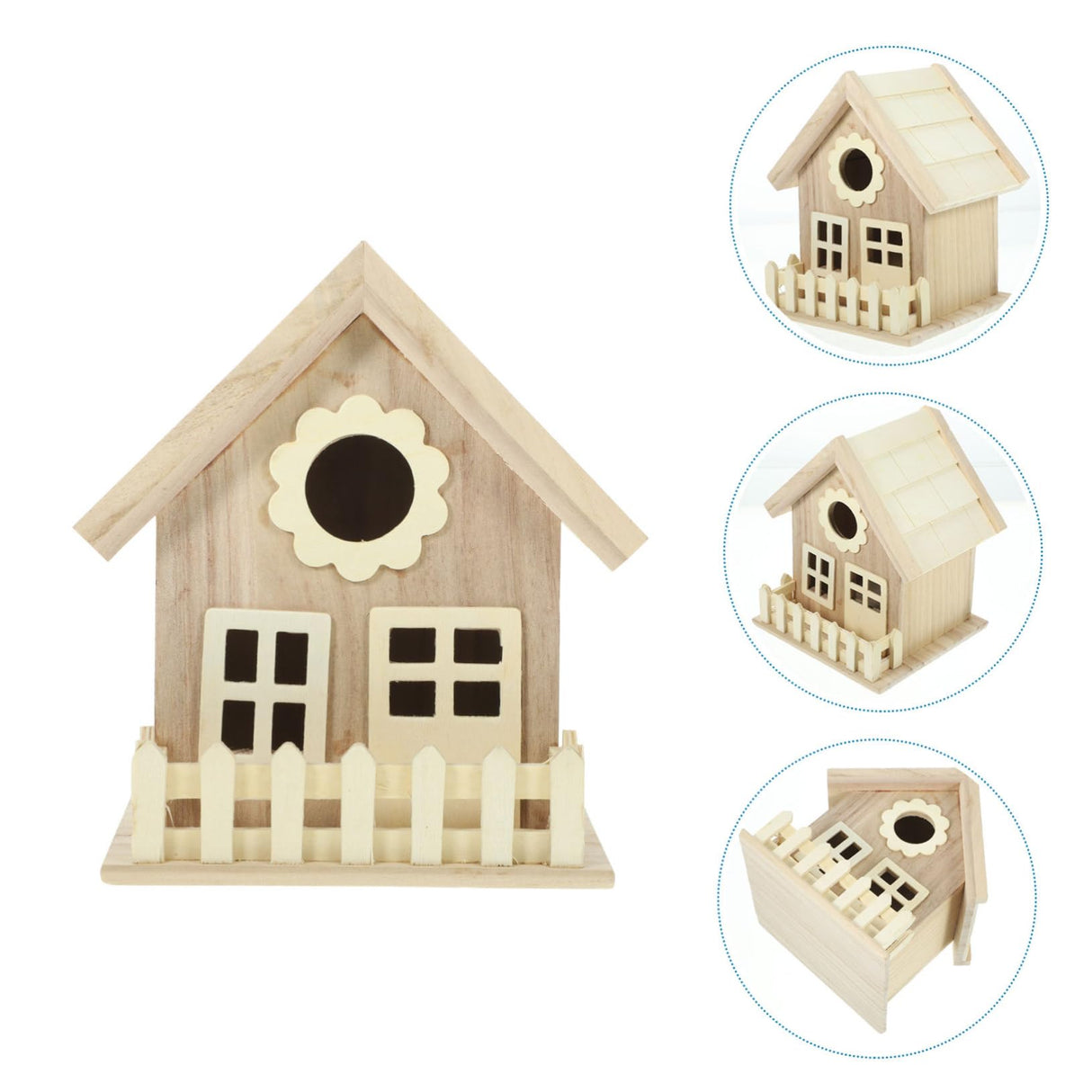 Toddmomy House Bird Nest Unfinished Wood Birdhouse Kits Unpainted Bird Houses Wooden Bird House Bird Houses for Outdoor Delicate Bird House Unpainted Toddmomy