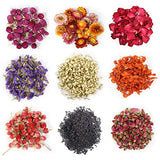 9 Bags Dried Flowers,100% Natural Dried Flowers Herbs Kit for Soap Making, DIY Candle Making,Bath - Include Rose Petals,Lavender,Don't Forget SACATR