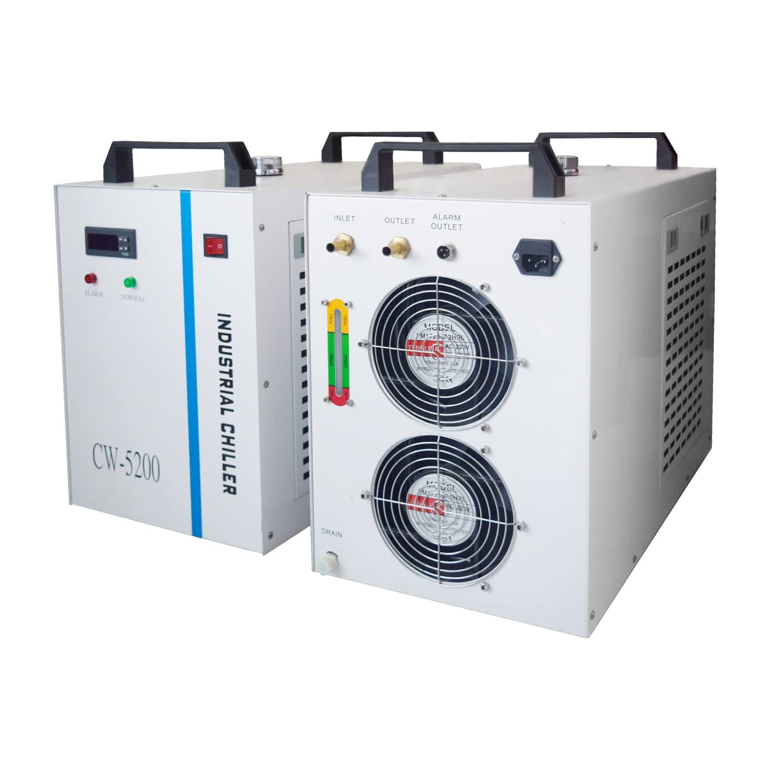Industrial Chiller, 110V CW-5200 Industrial Water Chiller, 9L Capacity Cooling Water,0.15A-2.3A Current Recirculating Chiller for 50W to130W SDKEHUI