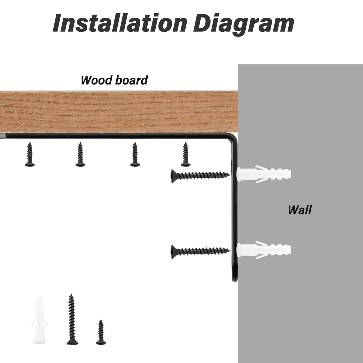 HOME MASTER HARDWARE Heavy Duty Black Steel L Corner Brace,4 Pack Shelf Bracket,5" x 3" Right Angle Bracket,Black Metal L Brackets for Shelves Wood HOME MASTER HARDWARE