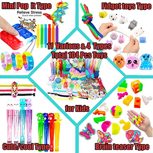 75 pcs Fidget Toys Kids Pack - Pinata Stuffers, Party Favors