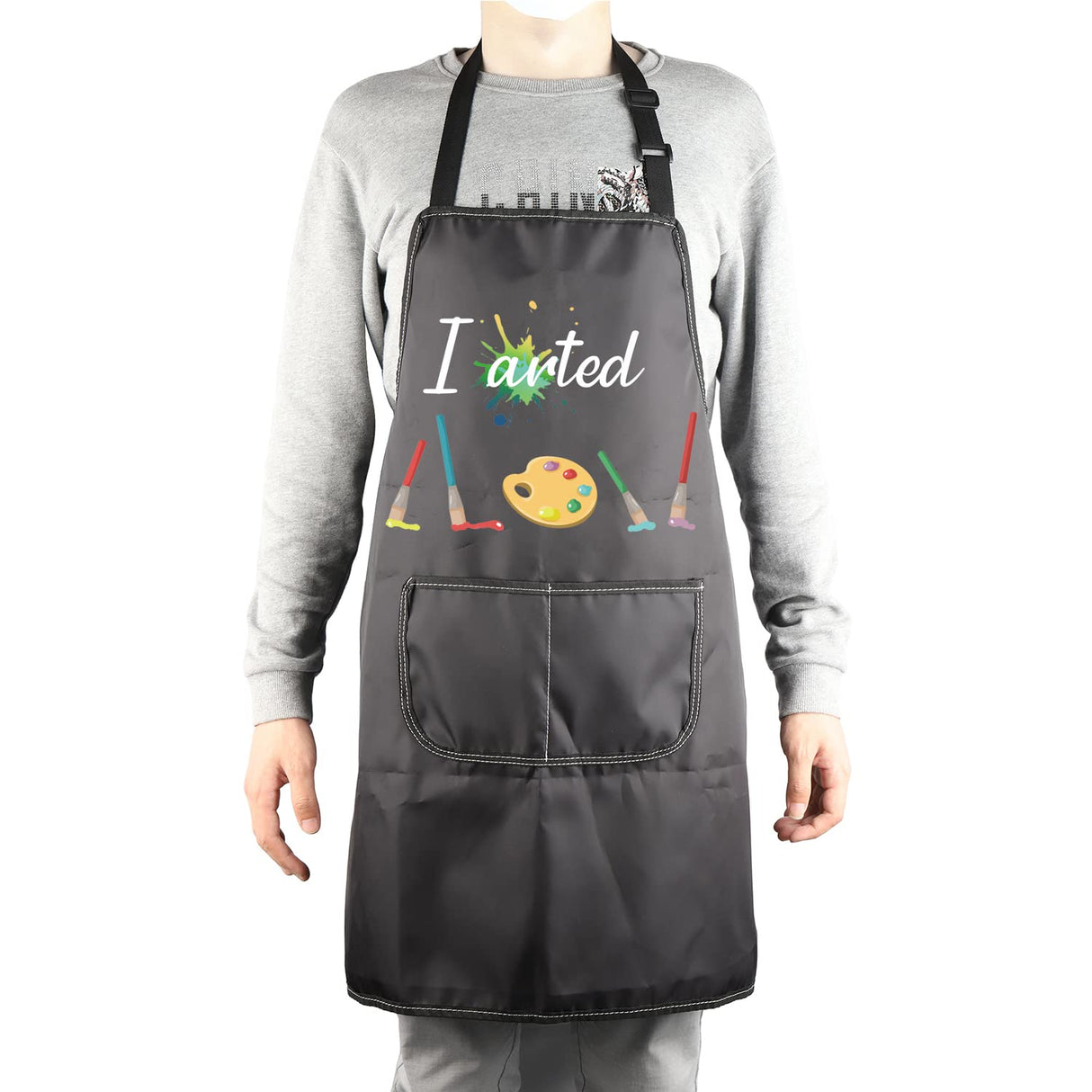 MBMSO Painting Artist Apron I Arted Apron Artist Painter Gifts Funny Art Teacher Student Gifts Apron Paint Lovers Gifts (I Arted Apron-black) MBMSO