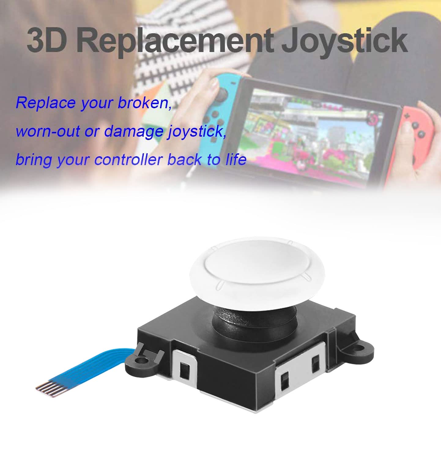 Joycon Joystick Replacement, Switch Joysticks Left/Right Analog Thumb Sticks for Nintendo Switch Joycon/Switch Lite/Switch OLED, Joycon Repair Kit