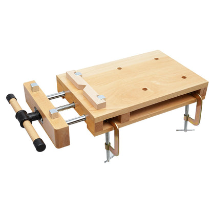 TQSHOoP Woodworking Bench Vise Portable Workbench Hard Woodworking Vise Desktop Work Table Work Bench with 2 G-shape Fixing Clips and 4 Limit Blocks,