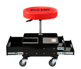 Pro-Lift C-3100 Grey Pneumatic Chair with Dual Tool Tray - 300 lb. Capacity, Pack of 1 Pro-LifT