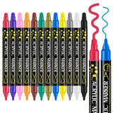 Betem 12 Colors Dual Tip Acrylic Paint Pens Markers, Acrylic Paint Pens for Wood, Canvas, Stone, Rock Painting, Glass, Ceramic Surfaces, DIY Crafts Betem