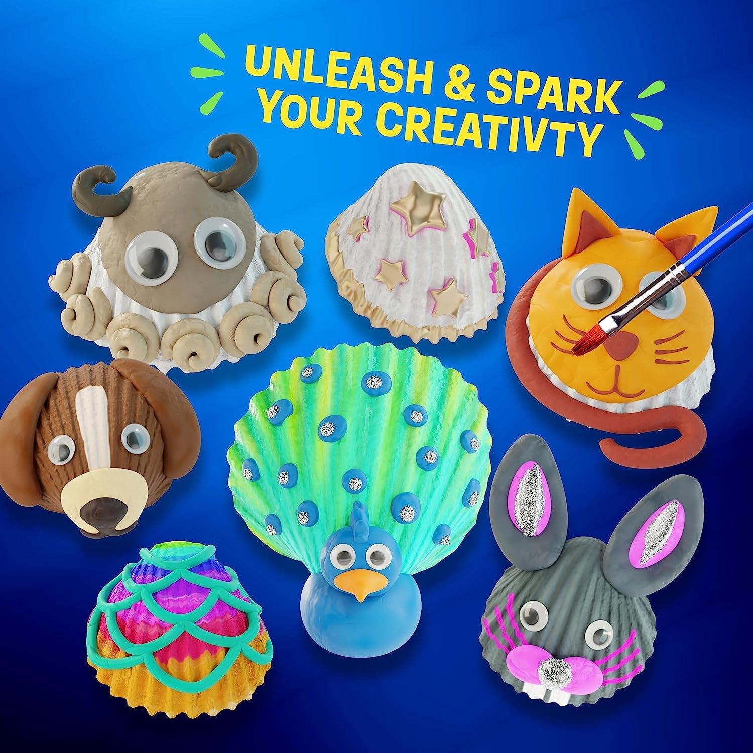 Kids Sea Shell Painting Kit - Arts & Crafts Gifts for Boys and Girls Ages 4-12 - Craft Activities Kits - WoodArtSupply