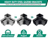 VoTwoofv Pergola Bracket kit 6x6,3-Way Right Angle Corner Bracket Woodworks Pergola kit for Wood Beam (Actual: 5.6"x5.6'') Outdoor Gazebos,Patio VoTwoofv