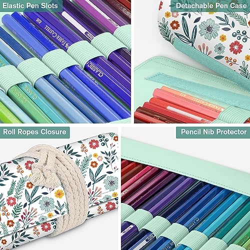  FINPAC Pencil Case Holder Slot, Large MultiLayer Watercolor Pen  Bag w/Zipper Front Pocket, Big Organizer for 200 Colored Pencils/130 Gel  Pens, Marco Pens/Markers to Artists, Painters, Planners : Office Products