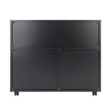 Winsome Wood Halifax Cabinet/Cupboard, 2 Large Drawer with 3 Small Drawer, Black Winsome