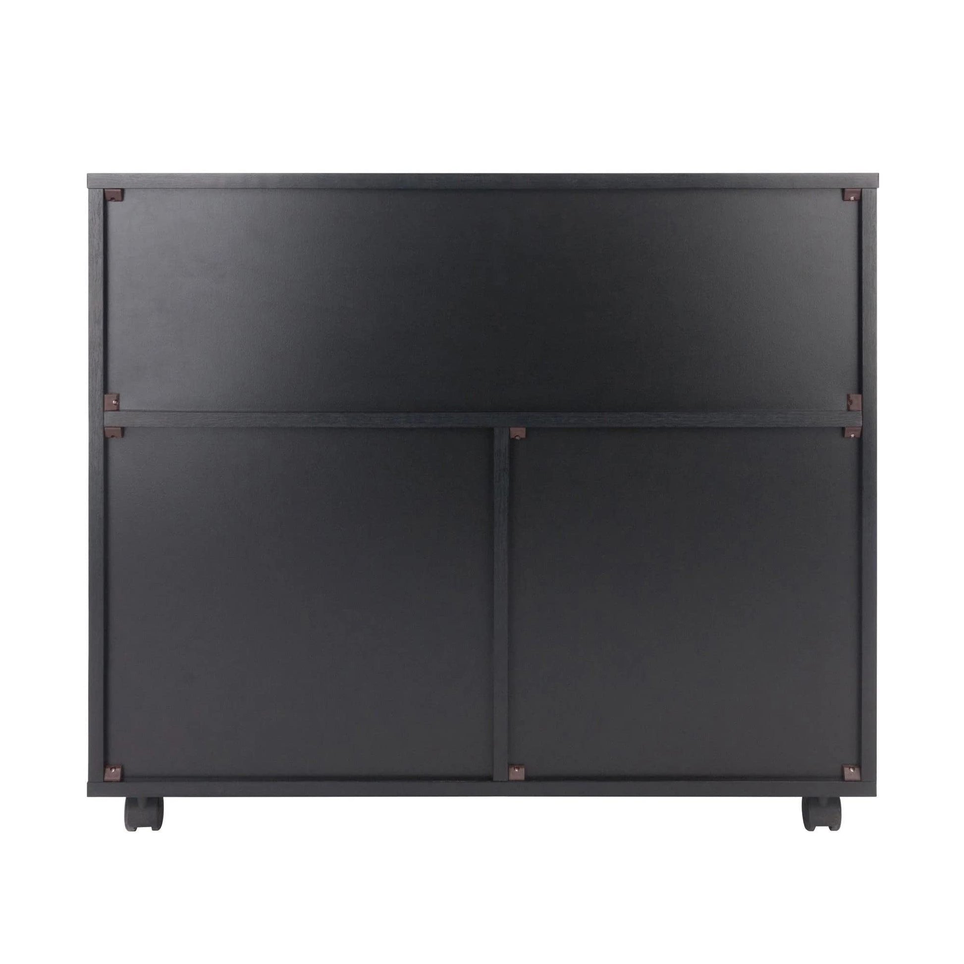 Winsome Wood Halifax Cabinet/Cupboard, 2 Large Drawer with 3 Small Drawer, Black - WoodArtSupply