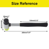 Kyuionty Rubber Mallet Hammer 25mm Double-Face Nylon Rubber Hammer, Soft & Hard Head Mallet with Replacement Heads for Jewelers, Woodworking, Floor Kyuionty