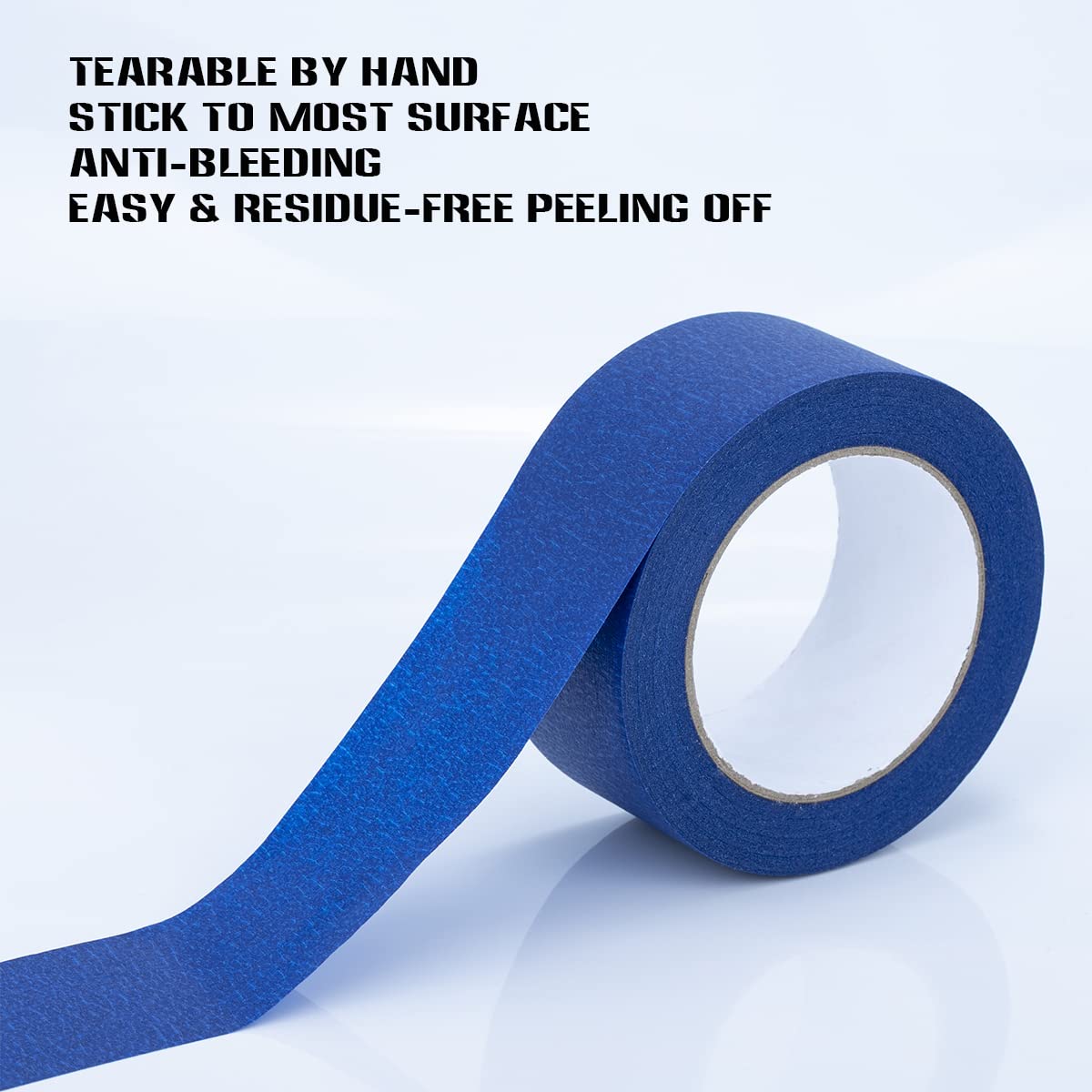 XUXU Blue Painters Tape, 2 Inch Blue Painters Masking Tape Bulk for Multi-Surface, Produce Sharp Lines, Residue-Free 196 Yards Total Blue Tape Set of XUXU