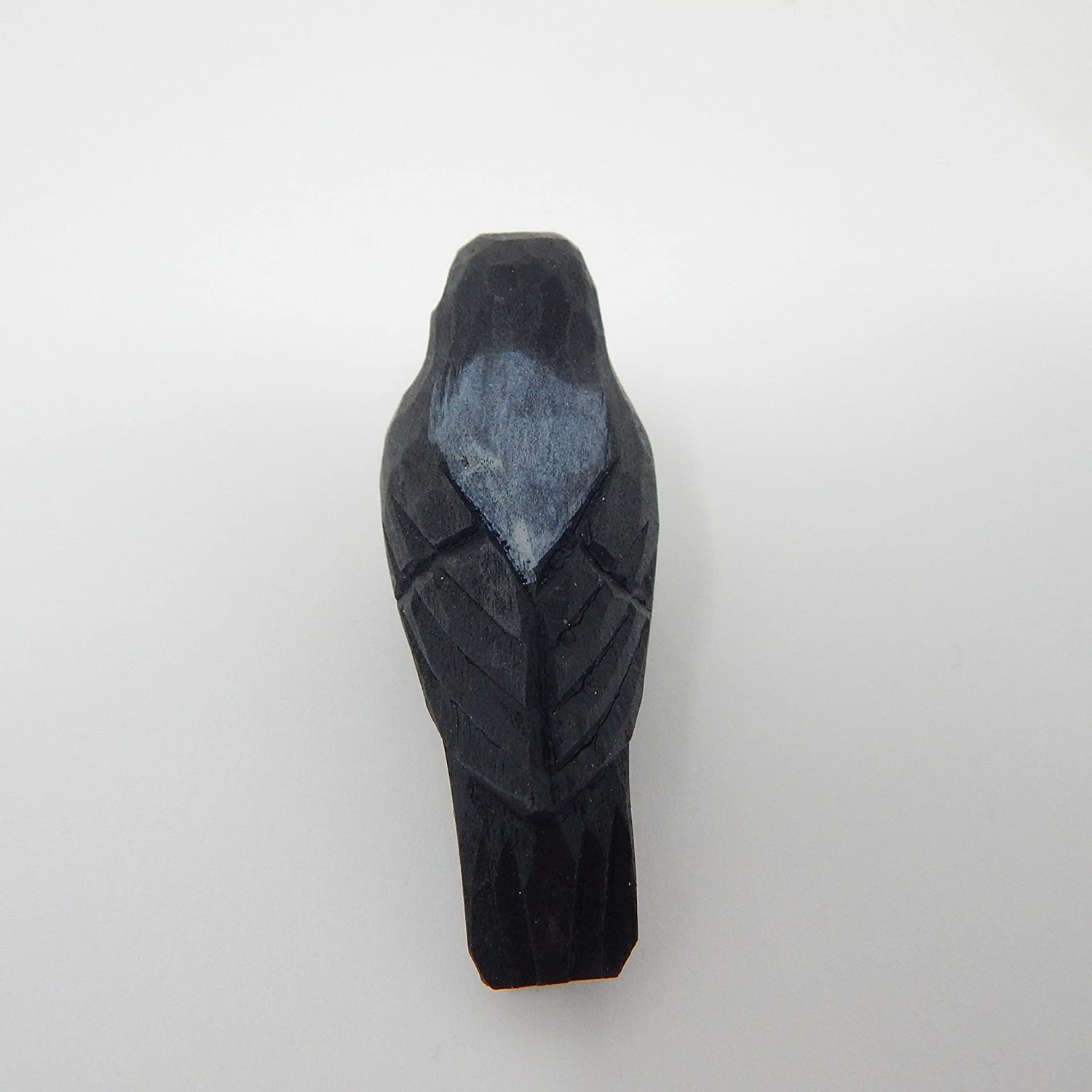 Native Wooden Creations Raven Black Bird Crow Figurine Statue Sculpture Art Miniature Wood Carving Decor Small Animal Native Wooden Creations