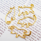 WAY DENG 12 Mix Metal Alloy Open Back Bezel Frame Charm Cat Gold Epoxy Pressed Flower UV Resin Mold Earring Necklace Pendant Dangle Jewelry Crafts WAY DENG