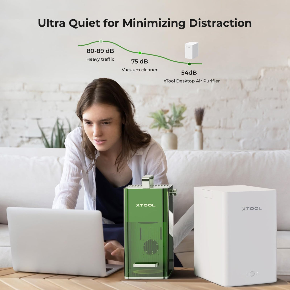 xTool F1 Desktop Smoke Air Purifier, Fume Extractor with 3-layer filtration, Hepa Portable Air Purifier for xTool F1 Laser Engraver only, Air xTool