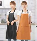 RUIFYRAY Black Vinyl Leather Apron with Pockets for Women, Waterproof for Kitchen, Cooking, Dishwashing, Dog Grooming RUIFYRAY