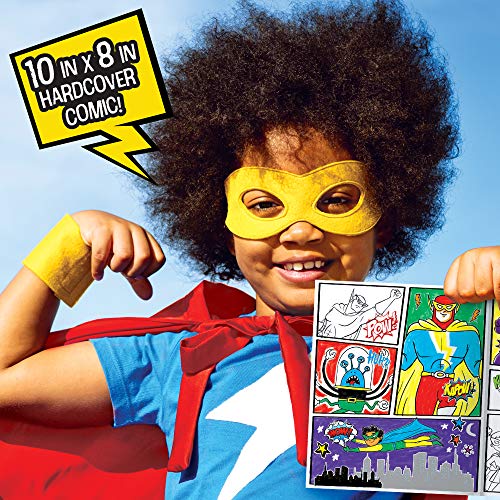Made By Me Make Your Own Comic Book Storytelling Kit for Kids, 15-Page, Hardcover, How-to Draw Instructional Guide, Comic Inspired Stickers & Stamp, Made By Me