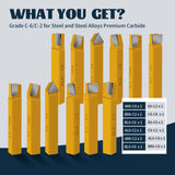 HAowosi 20 pc 1/2"Carbide Tip Tipped Cutter Tool,Metal Lathe Cutting Tools,Lathe Tools Metal Cutting for Metal Lathe Turning, Boring, and Chamfering HAowosi