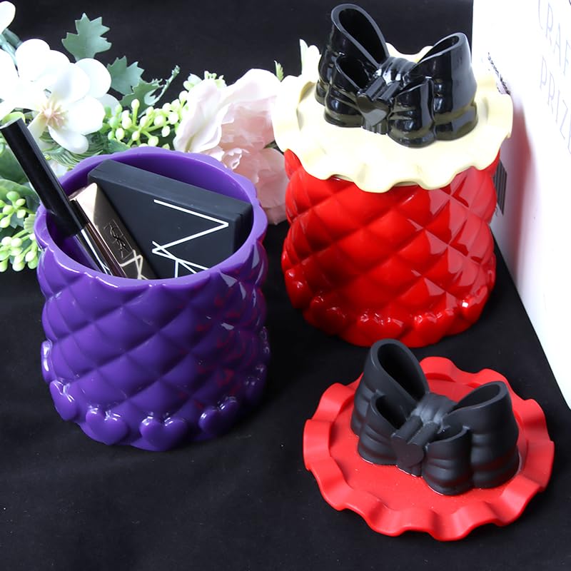 DIYcraft Resin Molds Silicone Mold, Lotus Leaf Storage Box Epoxy Mold Bow Knot Storage Box Decoration Craft Making (Mirror Style Small) DIYcraft