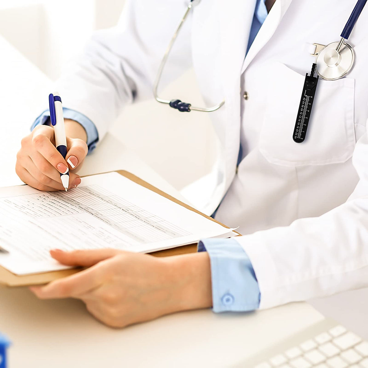 Thinp EKG Calipers ECG Caliper Measuring Tool with Ruler Black Caliper Divider for Nurse or Doctor Measuring Electrocardiographs Thinp