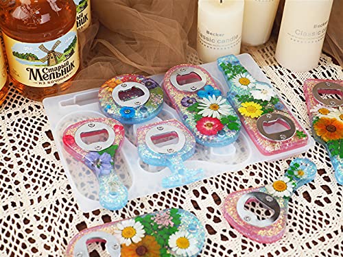 Bottle Opener Resin Molds Kit, Beer Opener Silicone Molds for Epoxy, Resin Jewelry Casting Molds, DIY Crafts Making for Best Gifts. Kizcmvre