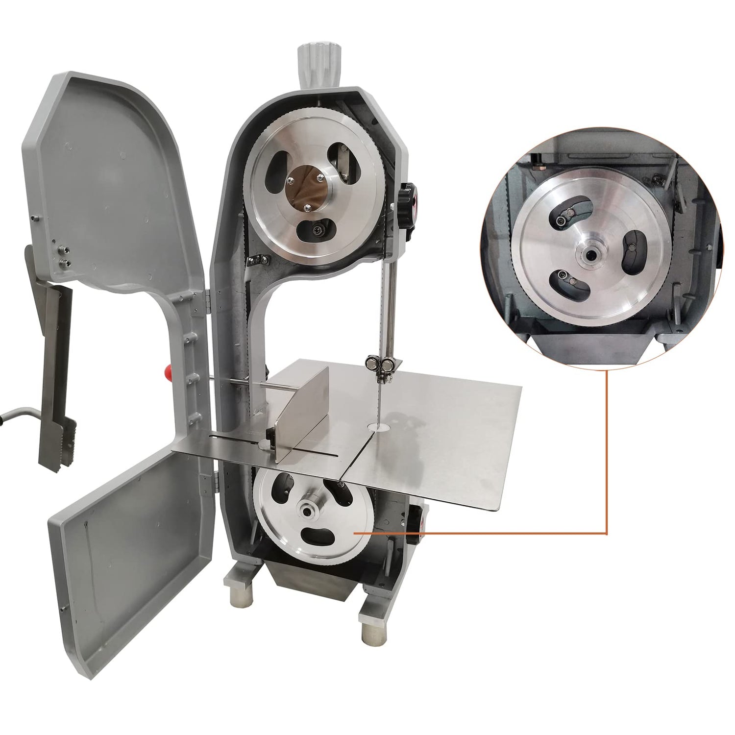 INTSUPERMAI Bone Saw Machine Commercial Heavy-Duty Electric Bone Cutting Machine 1500W Electric Bone Saw Butcher Frozen Meat Cutter with 19.3x17.3 INTSUPERMAI