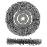 WENORA 6-Inch Wire Wheel for Bench Grinder, 0.012 Carbon Steel Wire with 1/2" & 5/8" Arbor Hole, for Removal of Rust, Paint and Scale from Metal and WENORA