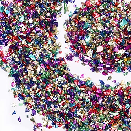 Crushed Glass Craft Glitter for Resin, Irregular Metallic Crystal Chips Sprinkles Chunky Glitter Shiny Nail Sequins Flakes for Nail Art DIY Jewelry