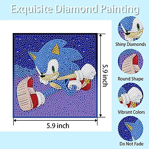 Diamond Painting Kits for Kids, 4 Pack Diamond Art for Kids Beginners, Kids  Diamond Painting Kits, 5D DIY Diamond Painting Big Gem Full Drill Diamond