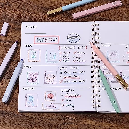 Mr. Pen- Aesthetic Highlighters and Pens No Bleed, 12 Pack, Morandi Color Bible Highlighters for Bibles, Bible Pens Mr. Pen