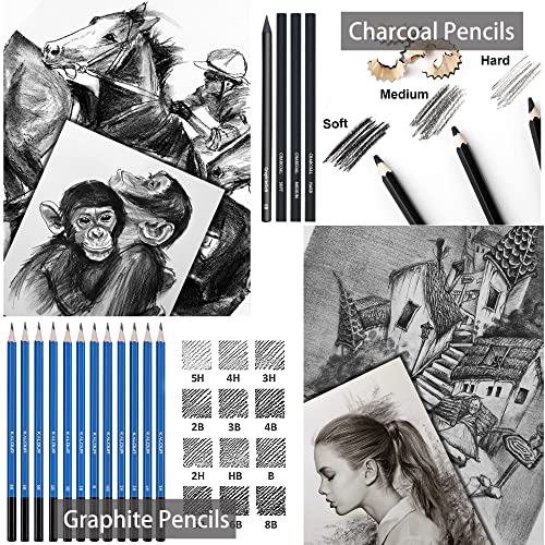 KALOUR 72-Pack Sketch Drawing Pencils Kit with Sketchbook and 3-color —  CHIMIYA