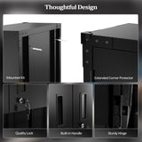 VINGLI Garage Wall Cabinet with Locking Doors and Adjustable Shelf, Metal Wall Cabinet, Floating Upper Storage Cabinet (Black, 30''W x 12''D x 30''H) VINGLI