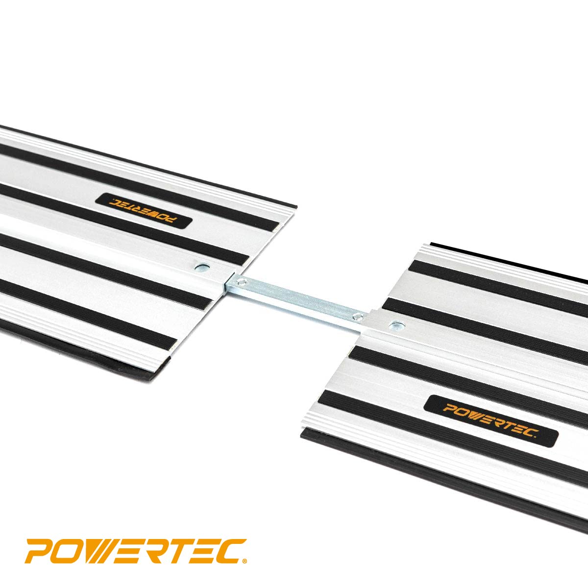 POWERTEC 71691 110 Inch Track Saw Guide Rail Connector Set for DeWalt Track Saws, Clamping Options Includes 2x55" Aluminum Extruded Guided Rails and