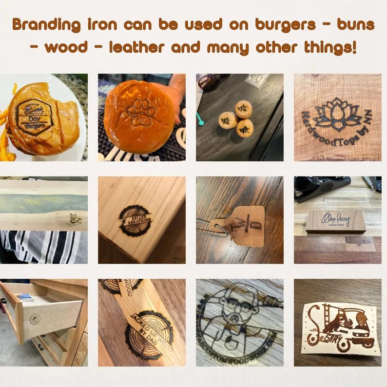 Customizable Brass Coconut Branding Iron for Unique Personalised Stamping - WoodArtSupply