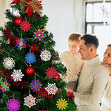 Sggvecsy Unfinished Wooden Snowflakes Ornaments, 36Pcs Christmas Tree Hanging Decoration Wood Cutouts DIY Craft Snowflake Shaped Embellishments Xmas Sggvecsy