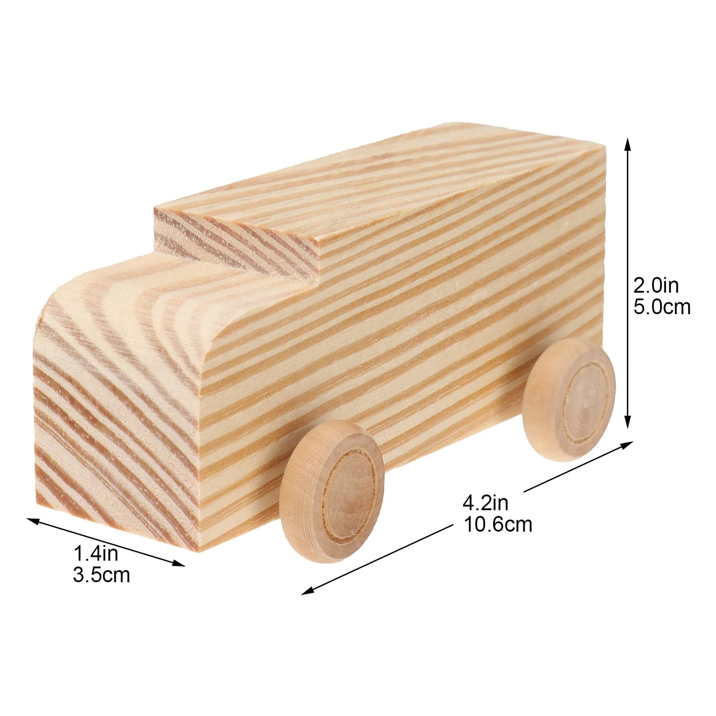 SUPVOX Kids Truck Toys 4pcs Unfinished Wooden Cars Unpainted Wood Ornamet Car Toys for DIY Craft Painting Art Project Kids Car Toys - WoodArtSupply