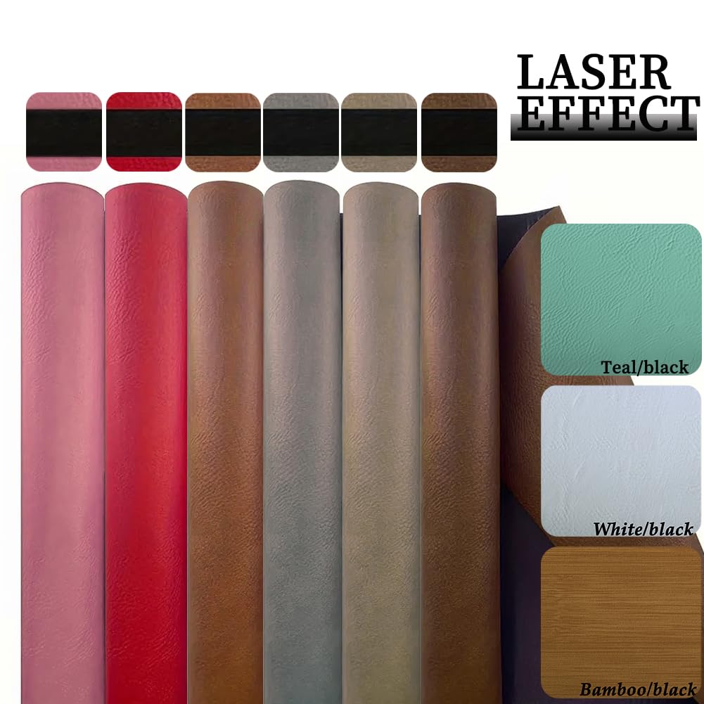 1pc 12" X 24"inch,Thick is 0.9MM Laserable Leatherette Sheet Patch with Adhesive,Custom Laser Engraving,UV Printing,Emboss,Deboss, Craft Supplies and Bestlabel
