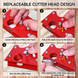 Chamfer Plane, Wood Chamfer Plane with 7 Cutter Heads, Woodworking Edge Corner Flattening Tool with Auxiliary Locator, Woodworking Hand Planer Hesderty