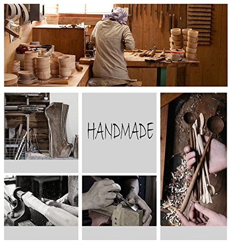 Cospring Handmade Wood Bowl, Mug, for Rice, Soup, Dip, Coffee, Tea, Decoration (4PCS Jujube Bowls, M: 4.5'' Dia x 2.6'' High) Cospring