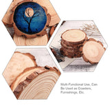 VOSAREA 12pcs Natural Wood Slices, Unfinished Wood Bark Slices Log Circles Round Natural Wood Coasters Christmas Wood Ornaments for Painting Coasters VOSAREA
